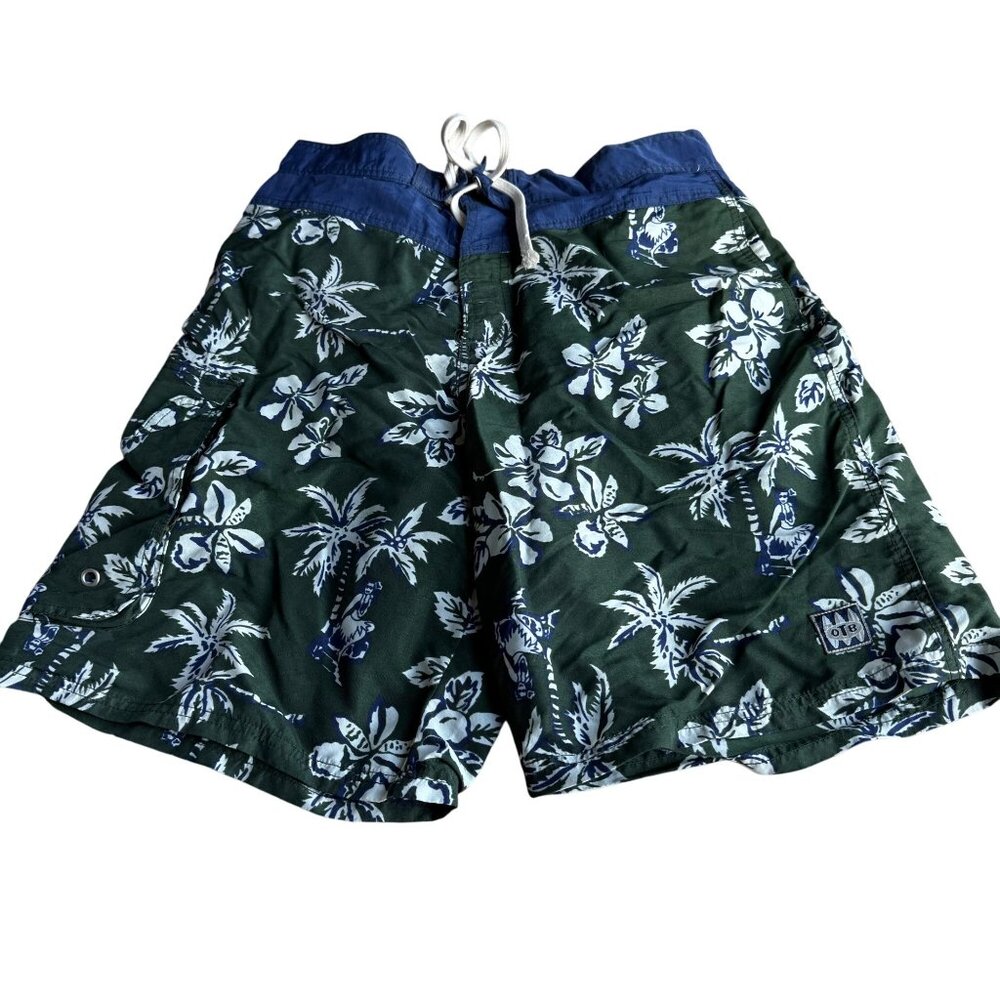 VTG‎ OTB On the Brink Men's Tropical Green Floral Swim Shorts Size 32 Drawstring